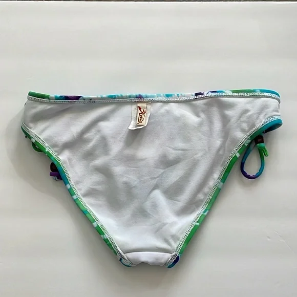 HOBIE Bikini Bottom Tie-Dye Purple, Turquoise, Green&White w/Heart Print-Sm - Picture 6 of 8